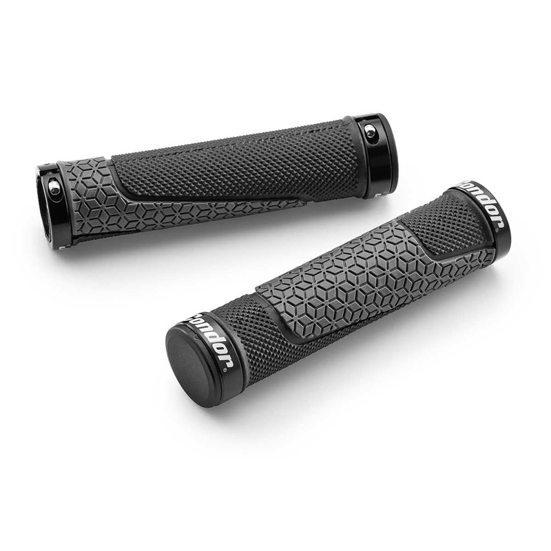 Condor Dual Grip Flat Bar Locking Handlebar Grips BLACK