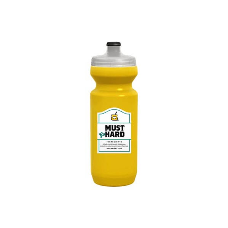 Spurcycle Must Go Hard Water Bottle 650ML YELLOW