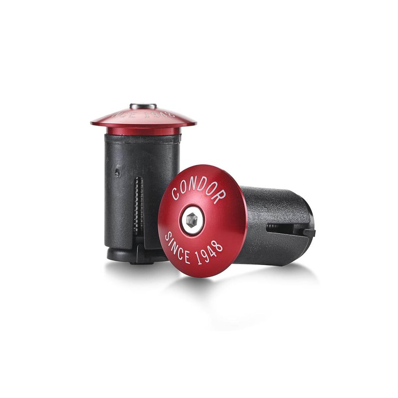 Condor Anodised Aluminium Bar End Plugs RED