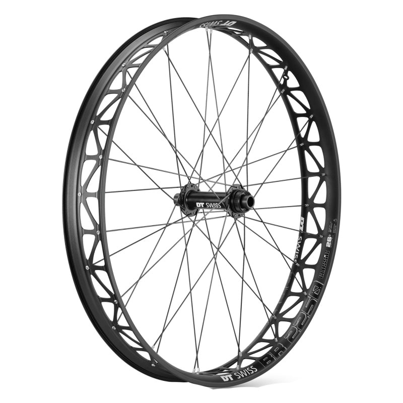 Big Ride Front Wheel – 26″ 15 x 150mm Center-Lock BLK/White Clincher