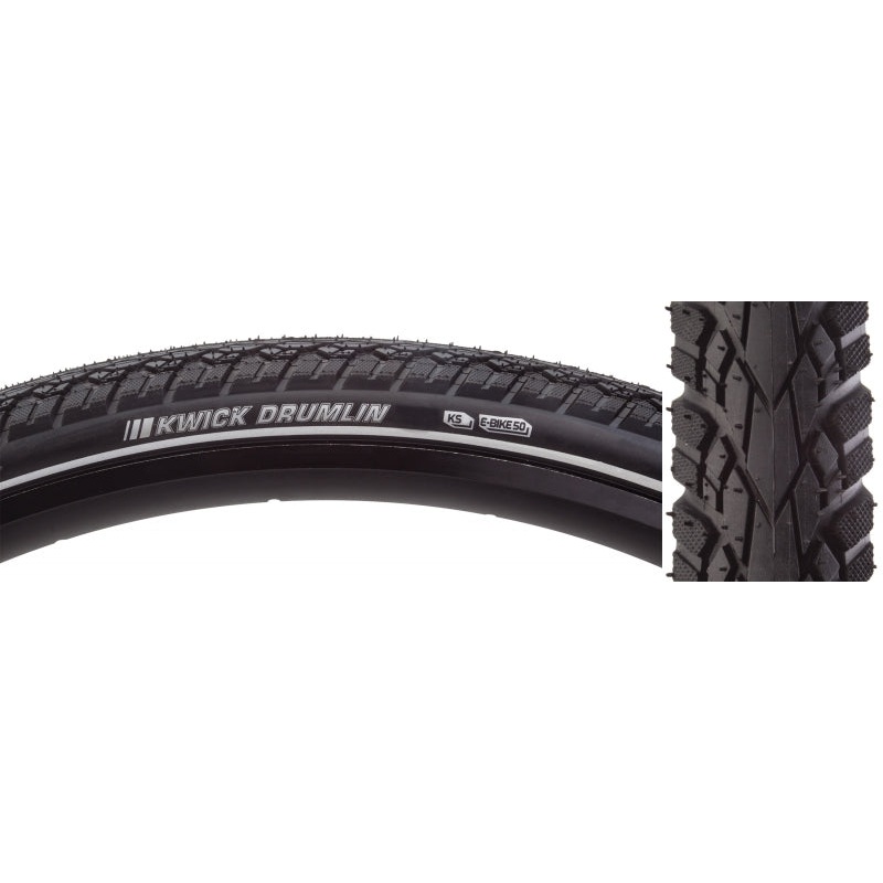 Kwick Drumlin Tire – 700 x 45 Clincher Wire Black/Reflective 60tpi 700 x 45c