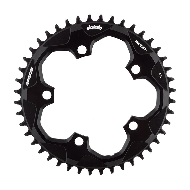 Super Road Megatooth Chainring – 44t 110mm BCD 5-Bolt Aluminum For 1×11-Speed BLK