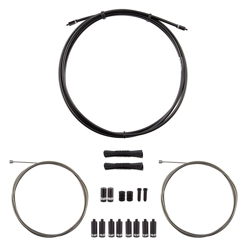 SlickWire Shift Cable Housing Kit – Road/MTB 4mm Nylon Braided BLK