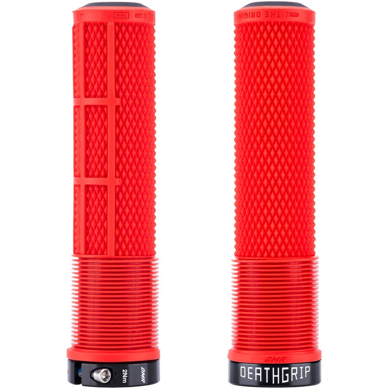 DeathGrip 2 Flangeless Grips – Thin Lock-On Red