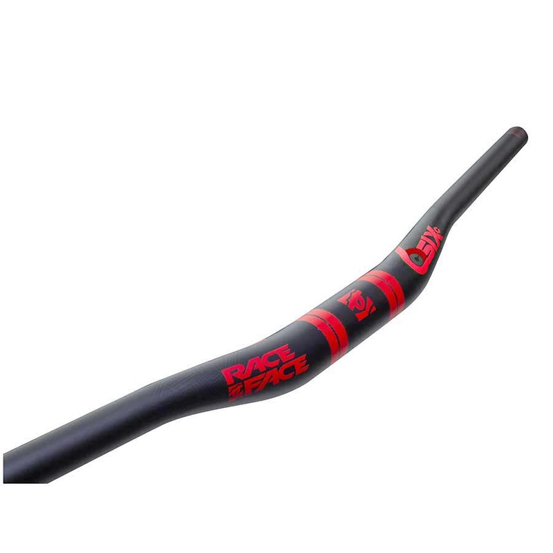 SIXC Carbon Riser Handlebar: 35 x 820mm 20mm Rise Red
