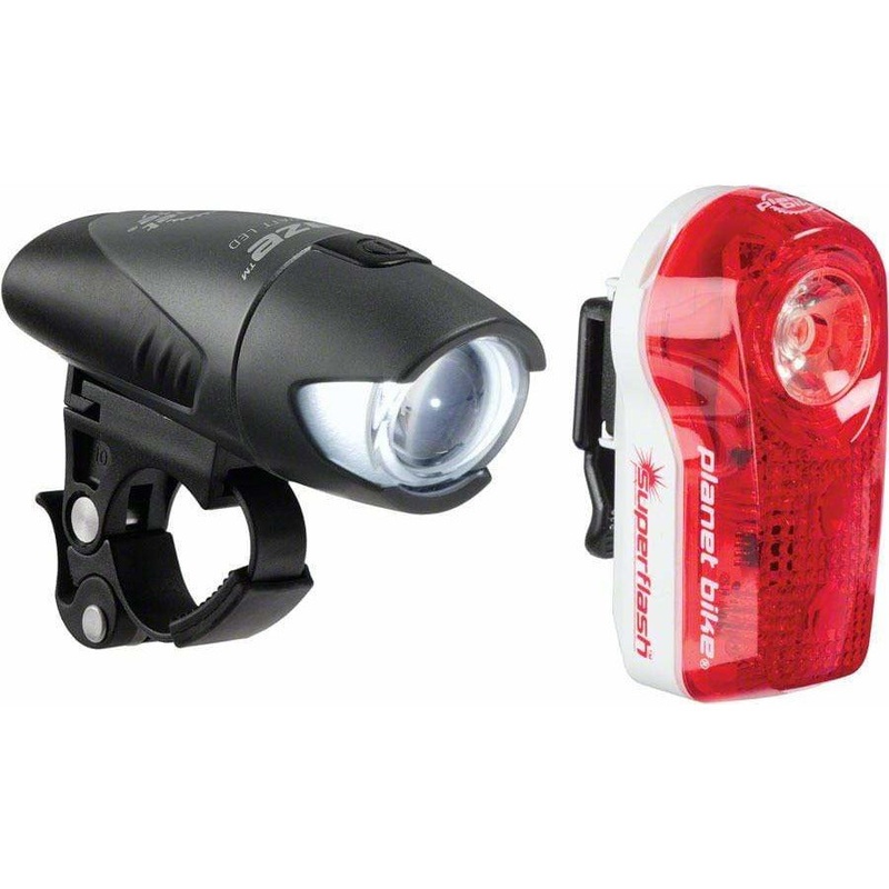 Blaze 1/2 watt Headlight and Superflash Taillight Set: Black Body