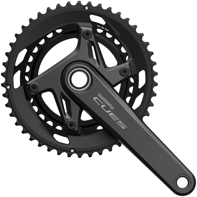CUES FC-U6040-2 Crankset – 175mm 9/10-Speed 46/32t Asymmetric 110 BCD Hollowtech 2 Crankarms BLK