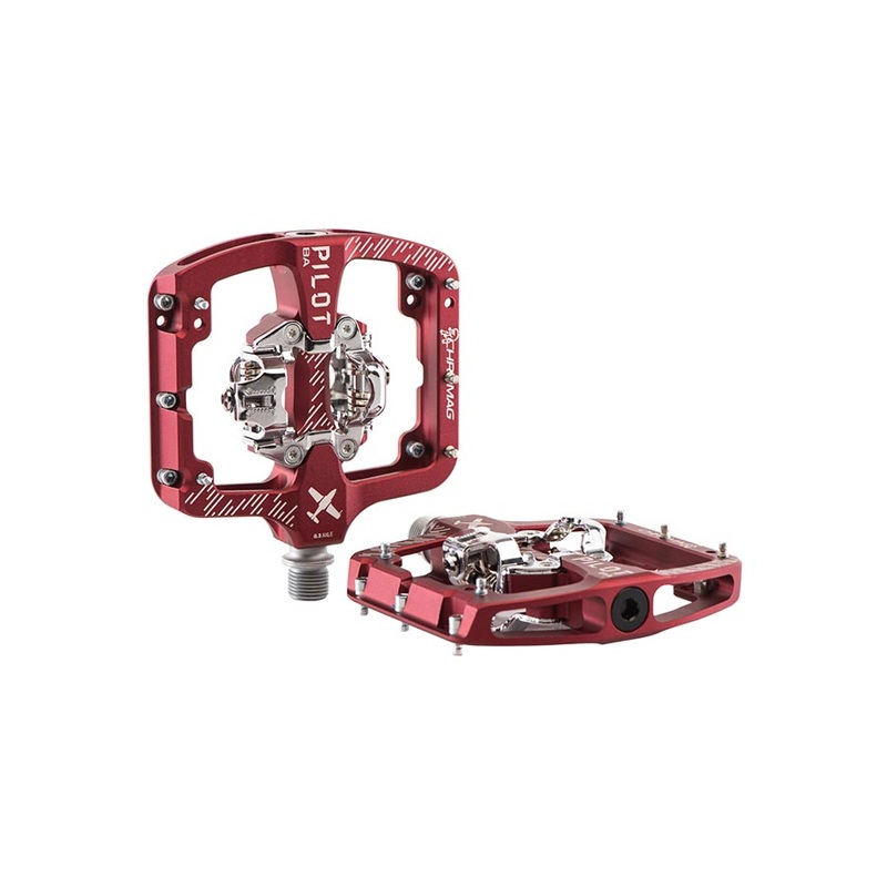 Pilot BA Pedals – Dual Sided Clipless 9/16″ Red Wide