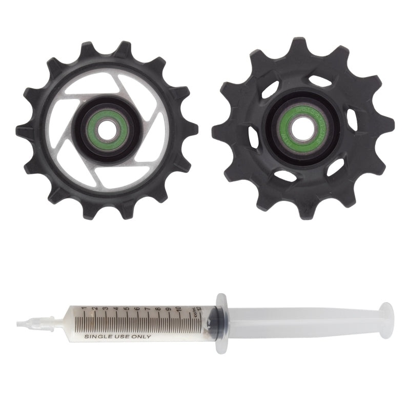 RED AXS Rear Derailleur Pulley Kit – 12t Upper 14t Lower Ceramic Pulley Wheel Bearings E1