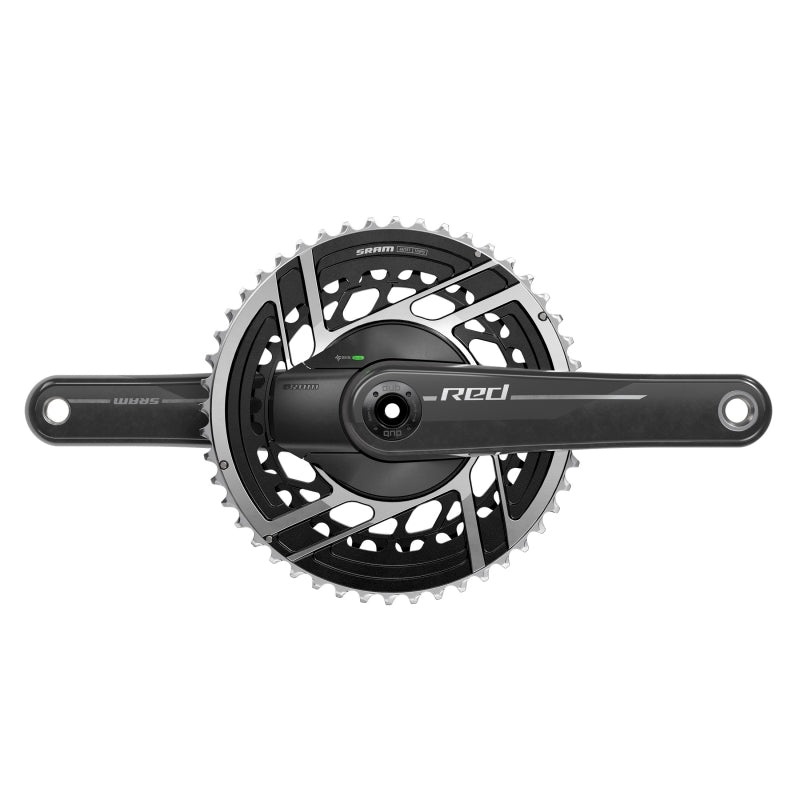 RED AXS Power Meter Crankset – 165mm 2x 12-Speed 46/33t 8-Bolt Direct Mount DUB Spindle Interface Natural Carbon E1