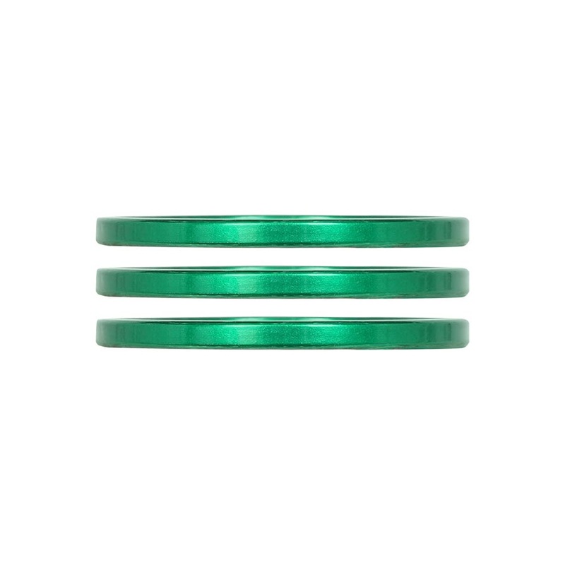iRiX Headset Spacer 1-1/8 Height: 2.5mm Aluminum Green 3pcs