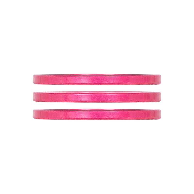 iRiX Headset Spacer 1-1/8 Height: 2.5mm Aluminum Pink 3pcs