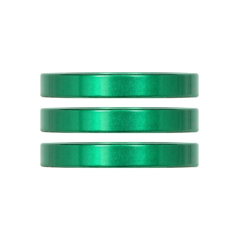 iRiX Headset Spacer 1-1/8 Height: 5mm Aluminum Green 3pcs