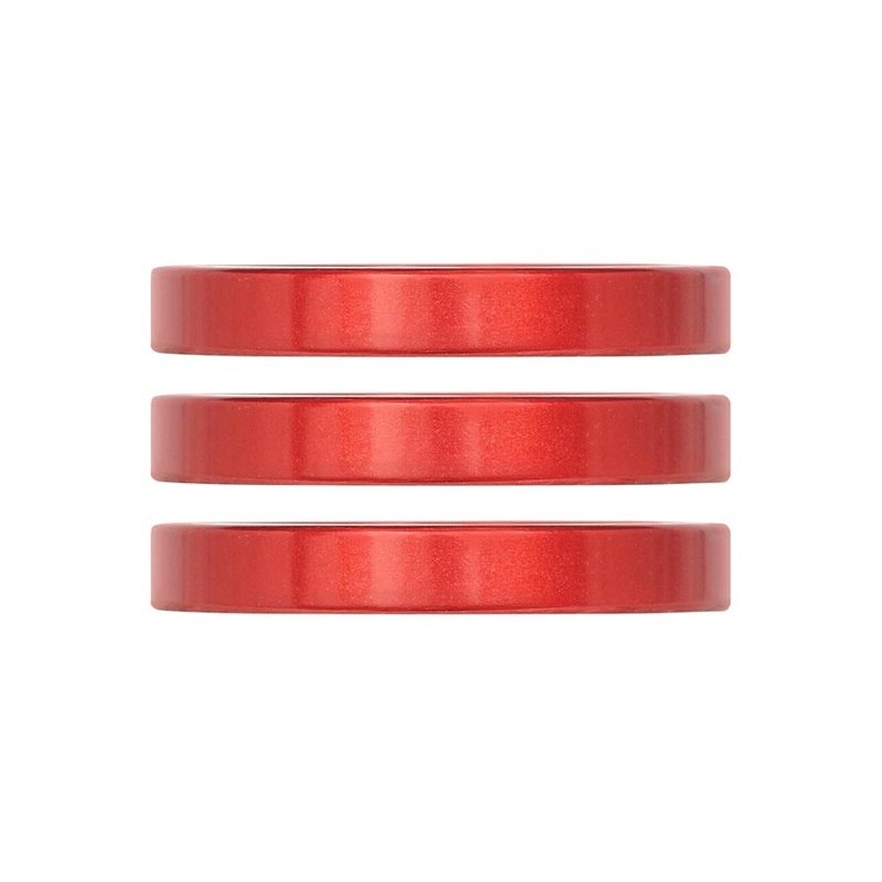 iRiX Headset Spacer 1-1/8 Height: 5mm Aluminum Red 3pcs