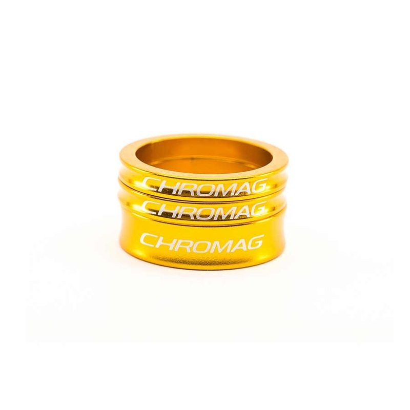 Spacer Kit Headset Spacer 1-1/8 Height: Set Aluminum Gold Kit