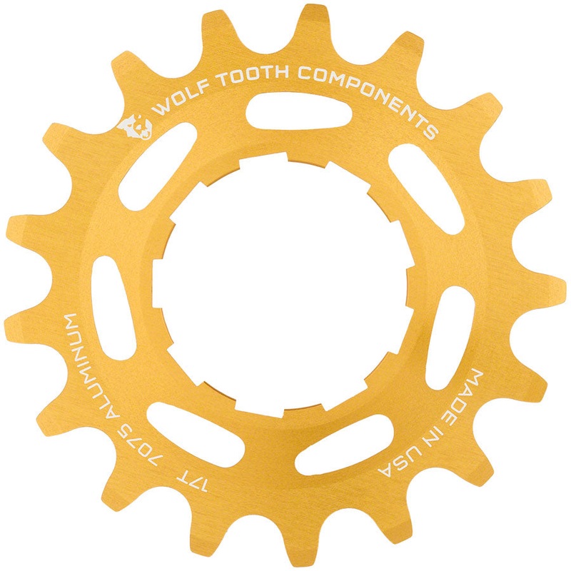 Single Speed Aluminum Cog – 17t Compatible with 3/32″ Chains Gold