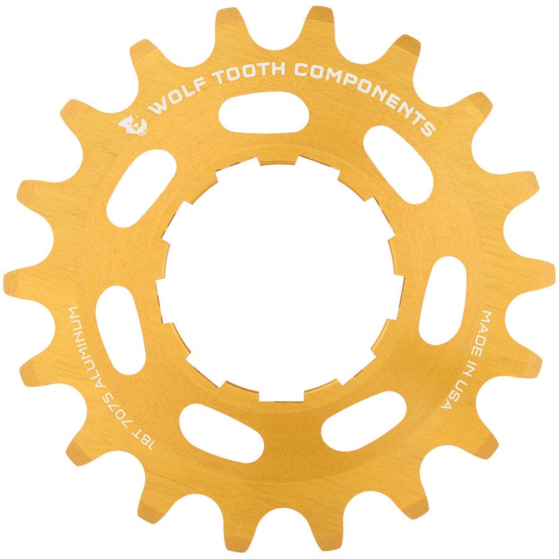 Single Speed Aluminum Cog – 18t Compatible with 3/32″ Chains Gold