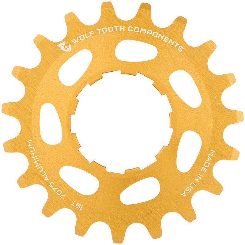 Single Speed Aluminum Cog – 19t Compatible with 3/32″ Chains Gold