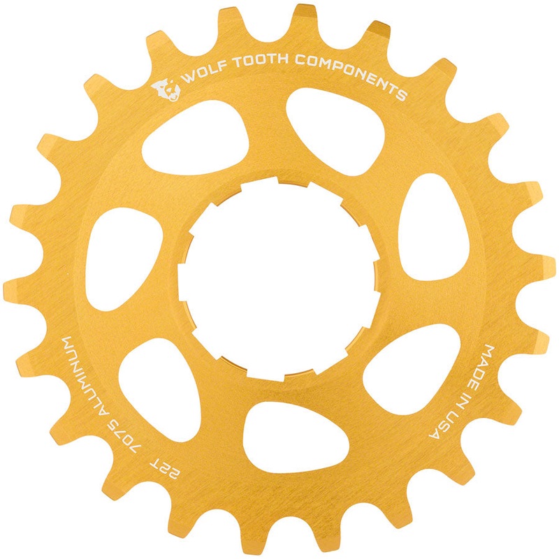 Single Speed Aluminum Cog – 22t Compatible with 3/32″ Chains Gold