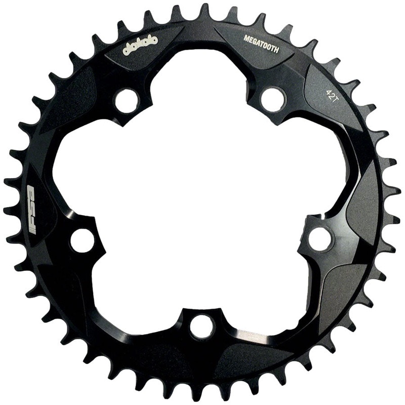 Super Road Megatooth Chainring – 42t 110mm BCD 5-Bolt Aluminum For 1×11-Speed BLK