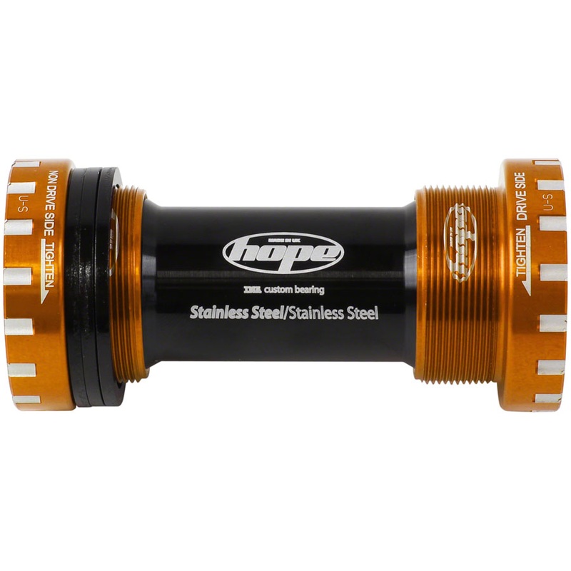BSA Threaded Bottom Bracket – 68/73mm For 24mm Spindle Stainless Orange