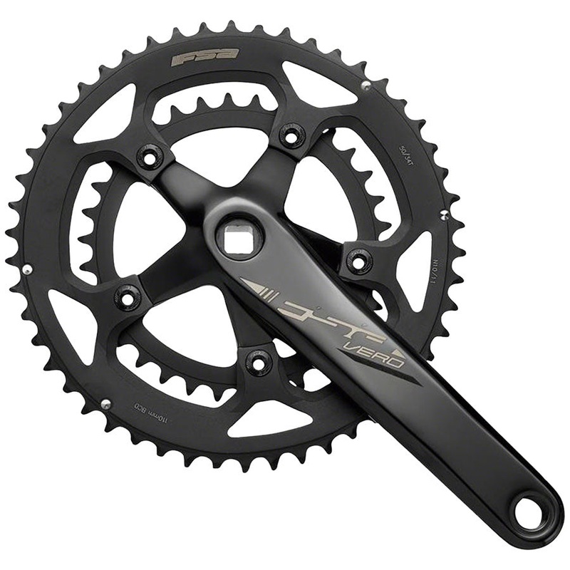 Vero Compact 2x Crankset – 170mm 9-Speed 50/34t 5-Bolt 110 BCD JIS Spindle Interface N11 BLK