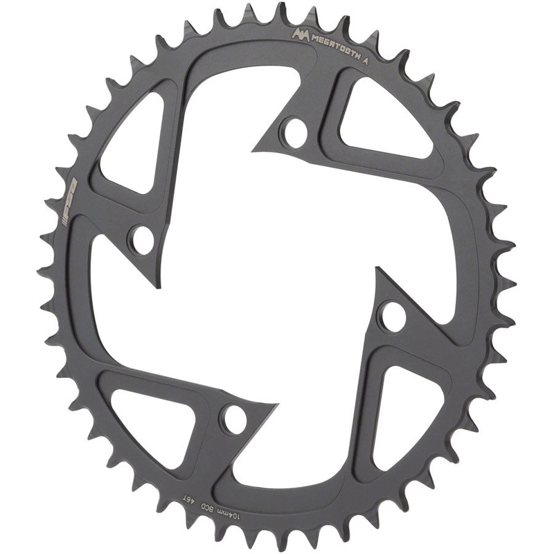 Ebike MegaTooth Chainring Bosch Gen 4 – 46t 104 BCD 4-Bolt Aluminum BLK