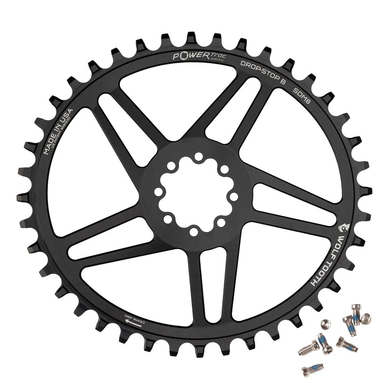 Elliptical Direct Mount Chainring – 42t SRAM Direct Mount Drop-Stop B For SRAM 8-Bolt Cranksets 6mm Offset BLK