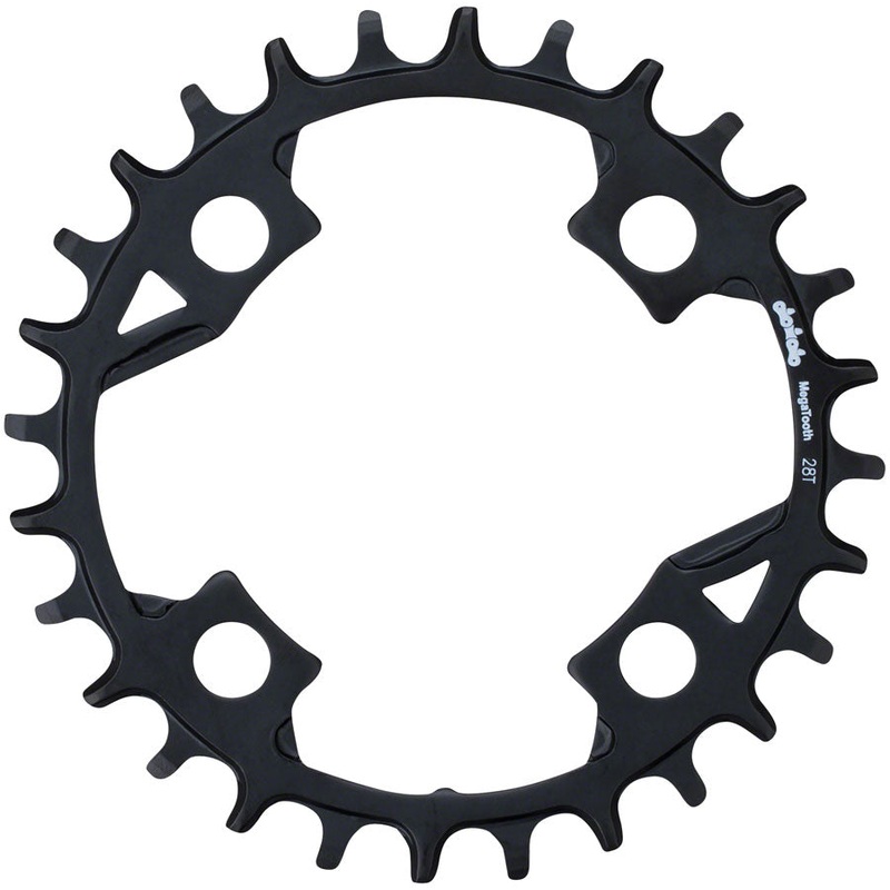 Gamma Pro Mega Tooth Chainring – 28t 82 BCD Aluminum 1 x 11 BLK