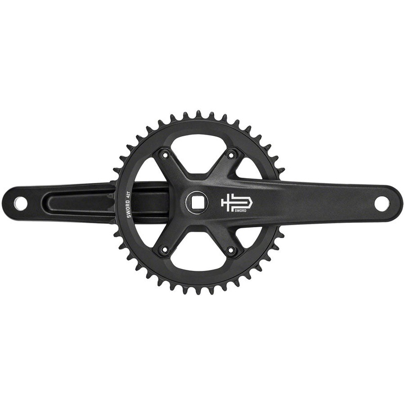 Sword BLK 1x Crankset – 175mm 9/10-Speed 42t 110 Asym BCD JIS Square Taper Spindle Interface BLK
