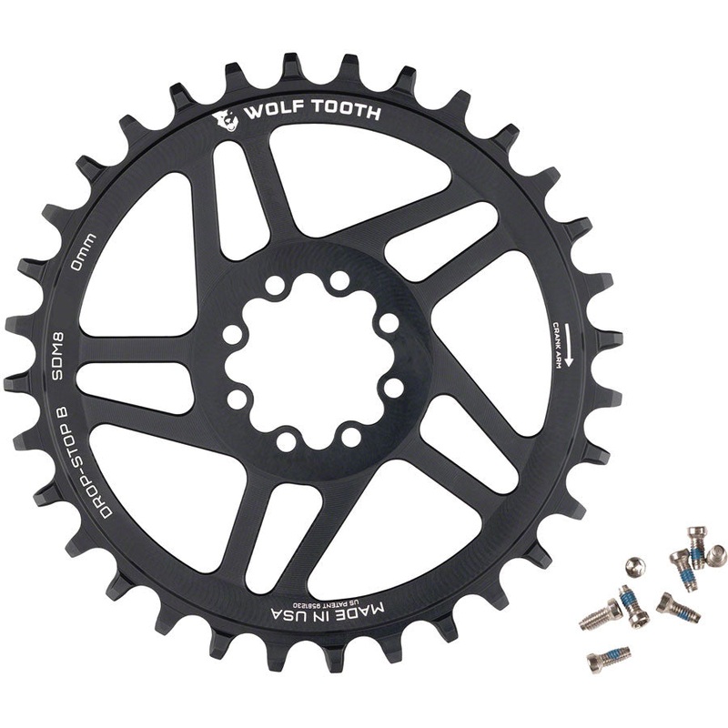Direct Mount Chainring – 36t SRAM Direct Mount Drop-Stop B For SRAM 8-Bolt Cranksets 0mm Offset BLK