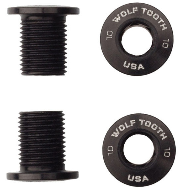 Set of Chainring Bolts 104 x 30T Rings 10 mm long 4-Pieces BLK