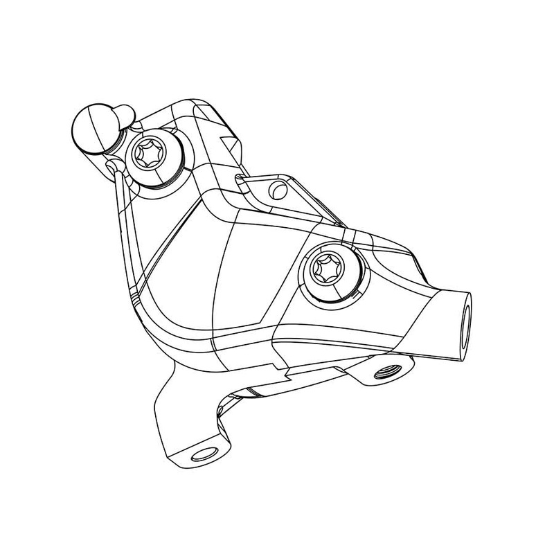 RED eTap AXS HRD Disc Brake Caliper – Flat Mount 2-Piece Polar Grey D1