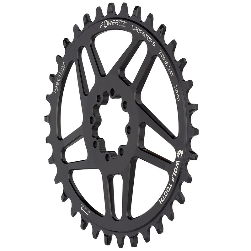 Elliptical Direct Mount Chainring – 34t SRAM Direct Mount Drop-Stop B For SRAM 8-Bolt Cranksets 3mm Offset BLK