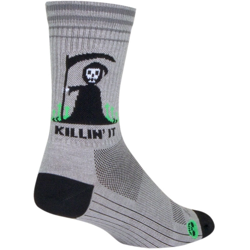 Killin’ It Crew Bike Socks – Gray Gray Small / Medium