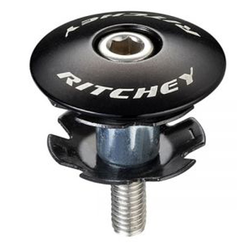 Headset Top Cap With Bolt WCS Black 1-1/4″