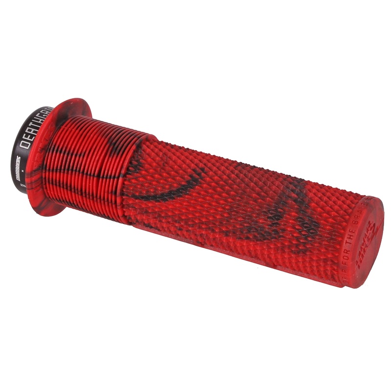 DeathGrip Flanged Grips – Thin Lock-On Marble Red