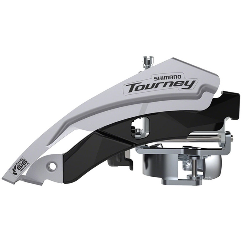 Tourney FD-TY601-L6 Front Derailleur – 6/7/8-Speed Triple Top Swing Dual Pull 31.8/34.9mm 66-69 Chainstay Angle 20t Cap.