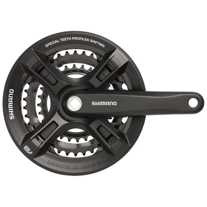 Altus FC-M311 Crankset – 170mm 7/8-Speed 48/38/28t Riveted Square Taper JIS Spindle Interface BLK