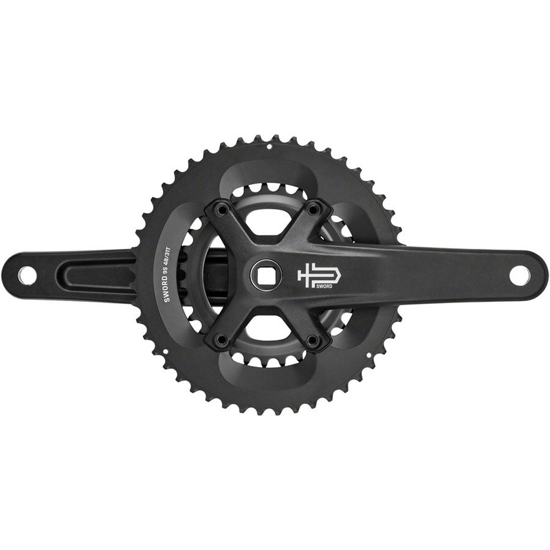 Sword BLK 2x Crankset – 165mm 9-Speed 48/31t 110/80 Asym BCD JIS Square Taper Spindle Interface BLK