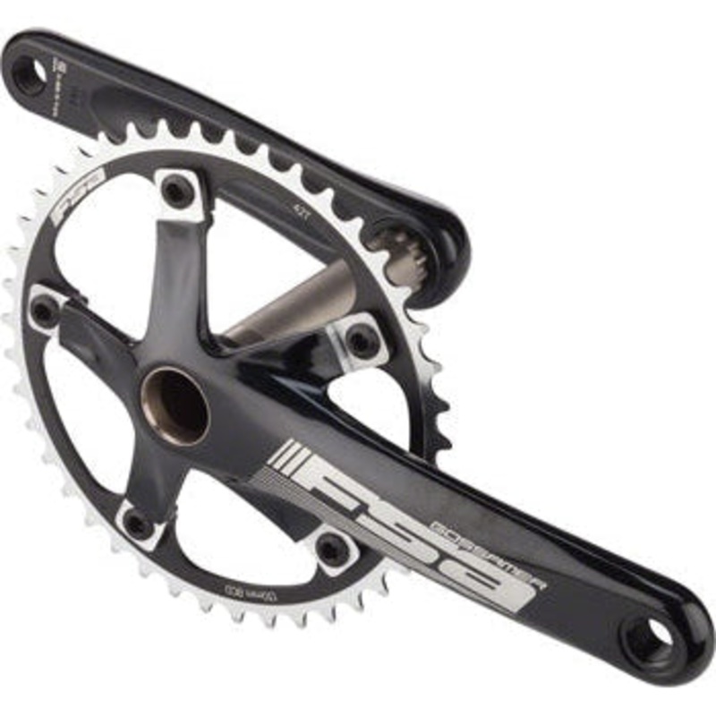 Gossamer Tandem Front Crankset – 175mm Single Speed 42t 130 BCD MegaExo Spindle Interface BLK
