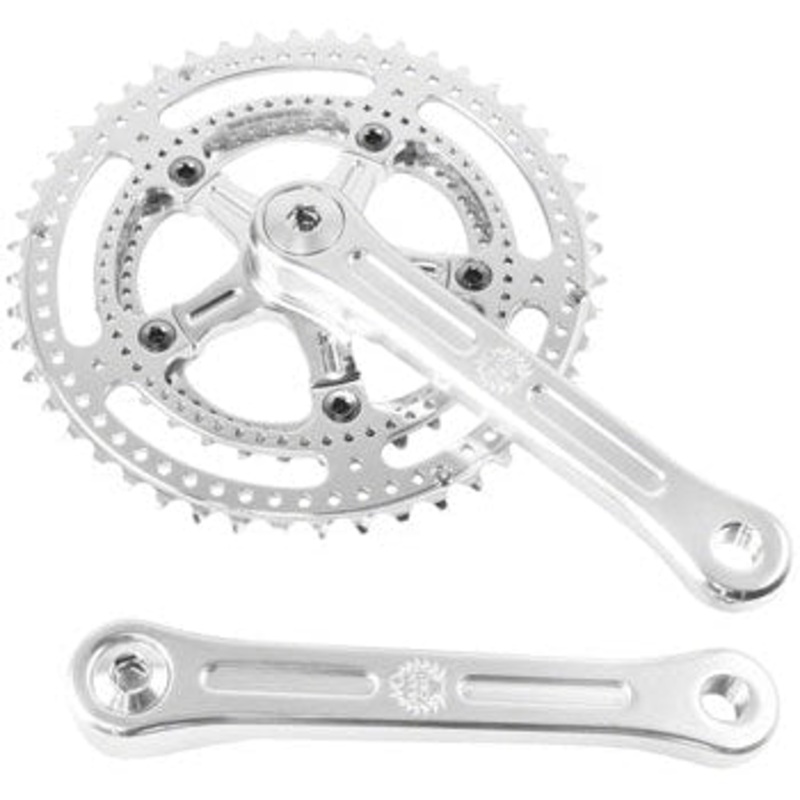 Grand Cru Drillium Cranks – 172.5mm, 8/9/10 Speed, 48/34t, Square Taper JIS Spindle Interface, Polished Aluminum
