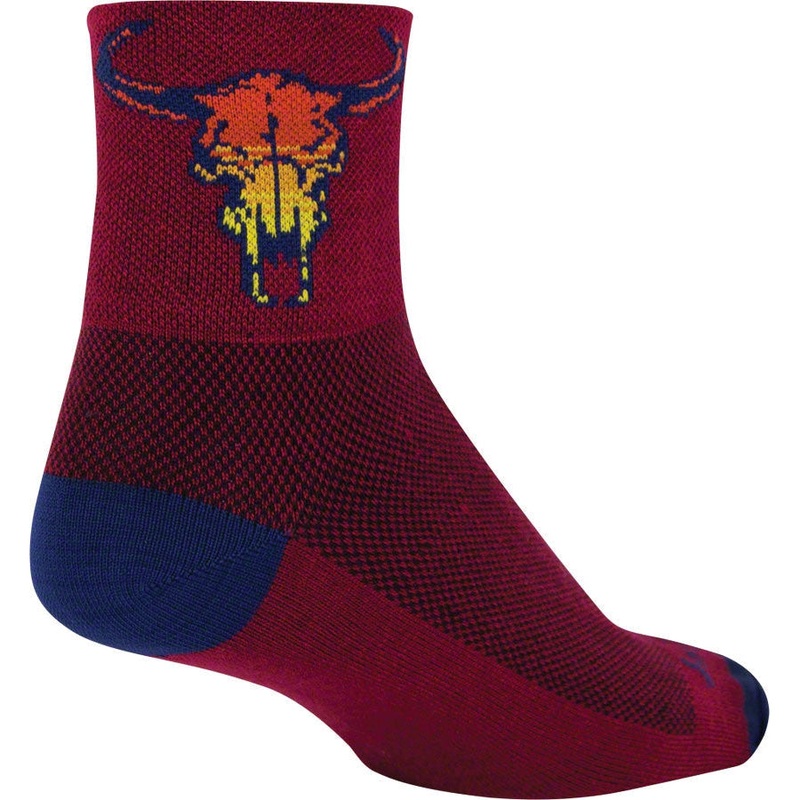 Classic Desert Skull Bike Socks – Red Red Small / Medium