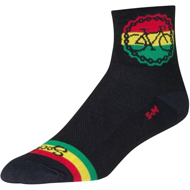 Classic Rasta Ride Bike Socks – Black Black Small / Medium