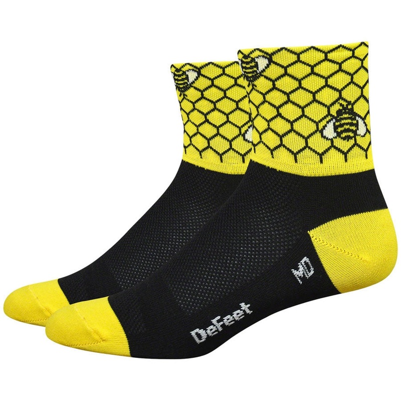 Aireator Bee Aware Bike Socks – Yellow/Black Yellow Small