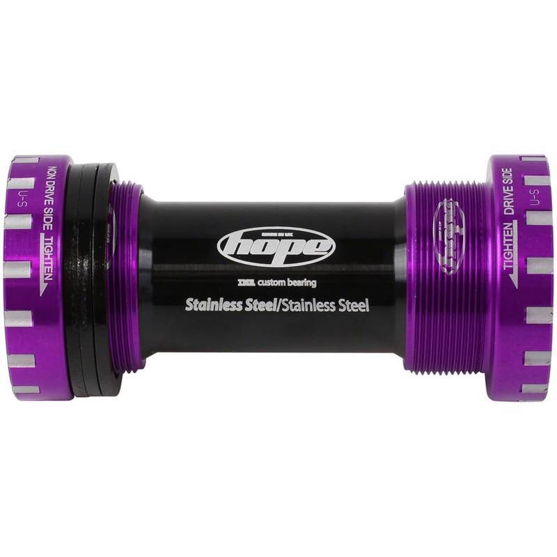 BSA Threaded Bottom Bracket – 68/73mm For 24mm Spindle Stainless Purple
