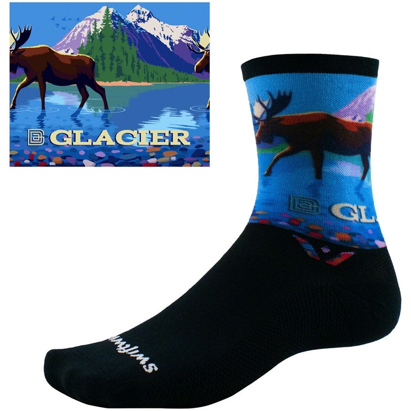 Vision Six Impression National Park Bike Socks – Impression Glacier Black Small