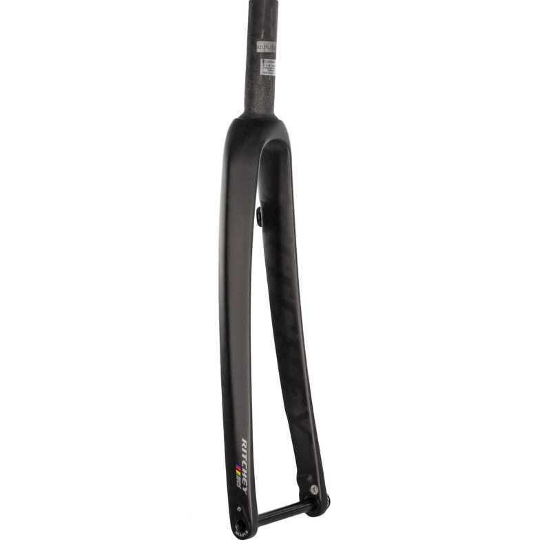 WCS Carbon Road Disc Fork – 1-1/8″ 46mm Rake Flat Mount 12mm Thru x 100mm BLK