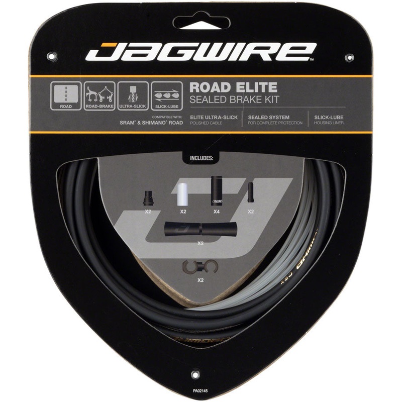 Road Elite Sealed Brake Cable Kit – SRAM/Shimano Ultra-Slick Uncoated Cables Black