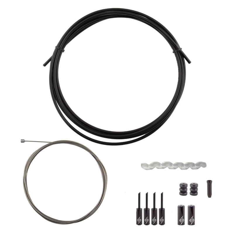 Slick Compressionless 1x Gear Cable/Housing Kit Rear 2500mm/2800mm 4mm/1.1mm Black MTB/Road Compressionless